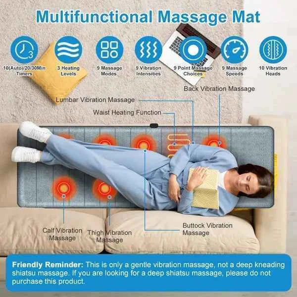 Full Body Electric Massage Mat with Heat and Vibrations