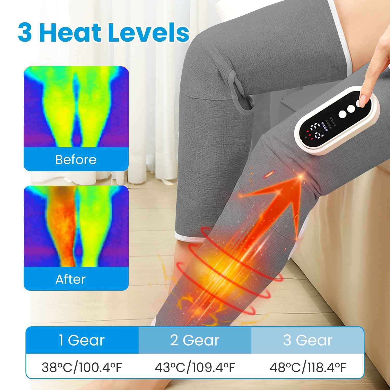 Cordless Heating Air Compression Knee Massager