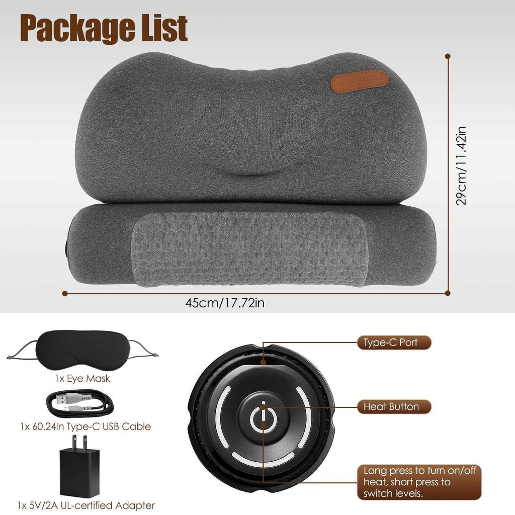 USB Heated Memory Foam Cervical Pillow