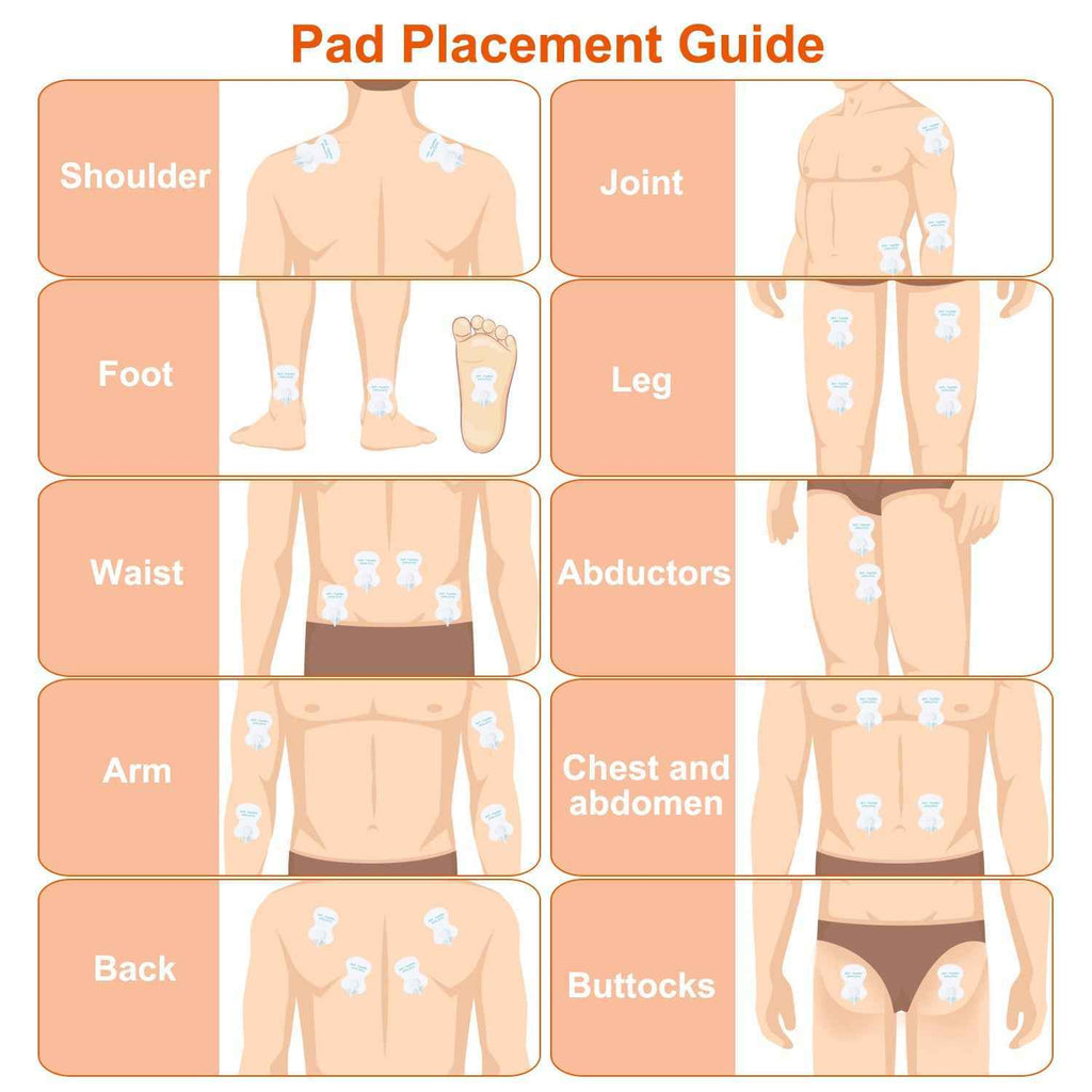 Electric Dual Channels Muscle Stimulator Pads - 8 Electrode Pads
