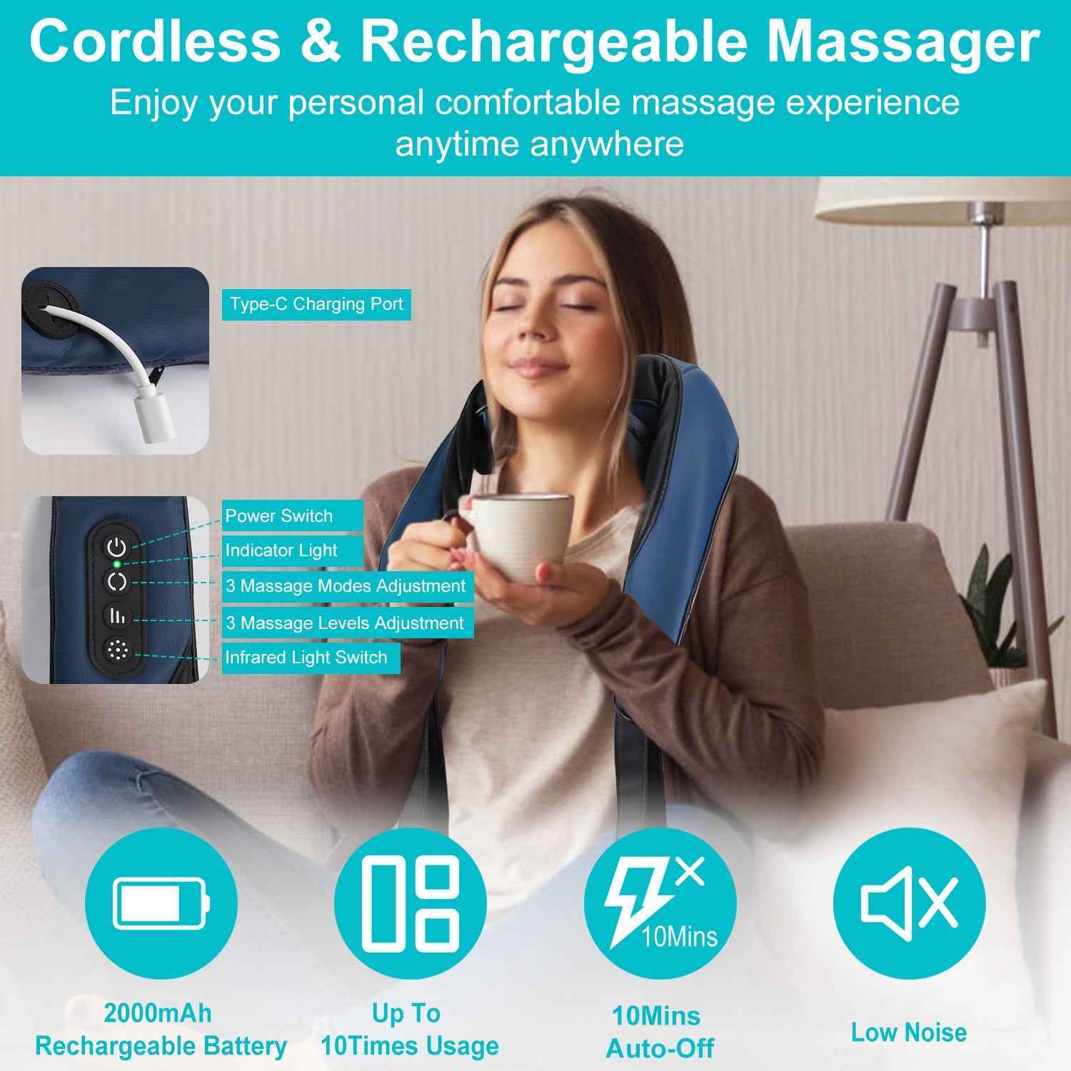 Electric Shiatsu Neck and Shoulder Massager