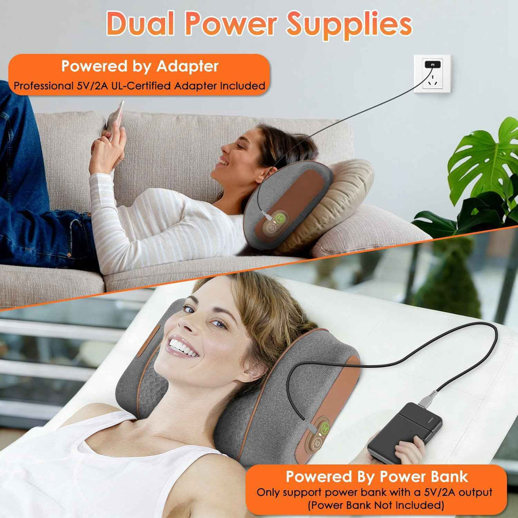 3 in 1 Vibrating and Heating Ergonomic Neck Massager Pillow