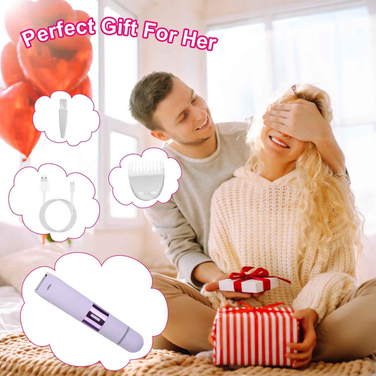 Rechargeable 2 In 1 Wireless Electric Dual Head Trimmer for Women
