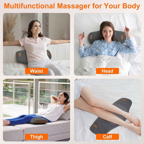 2 In 1 Electric Lumbar Massager Pillow with Heat & Vibration