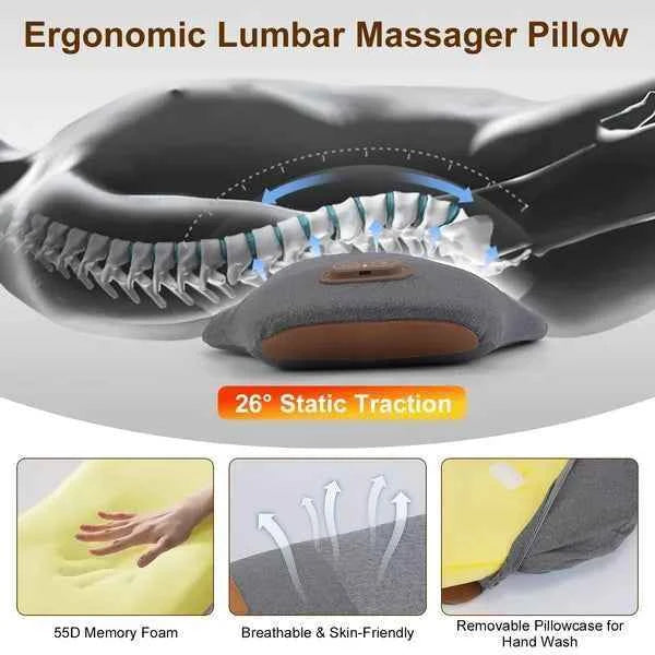 2 in 1 Electric Lower Back Massager Support Pillow