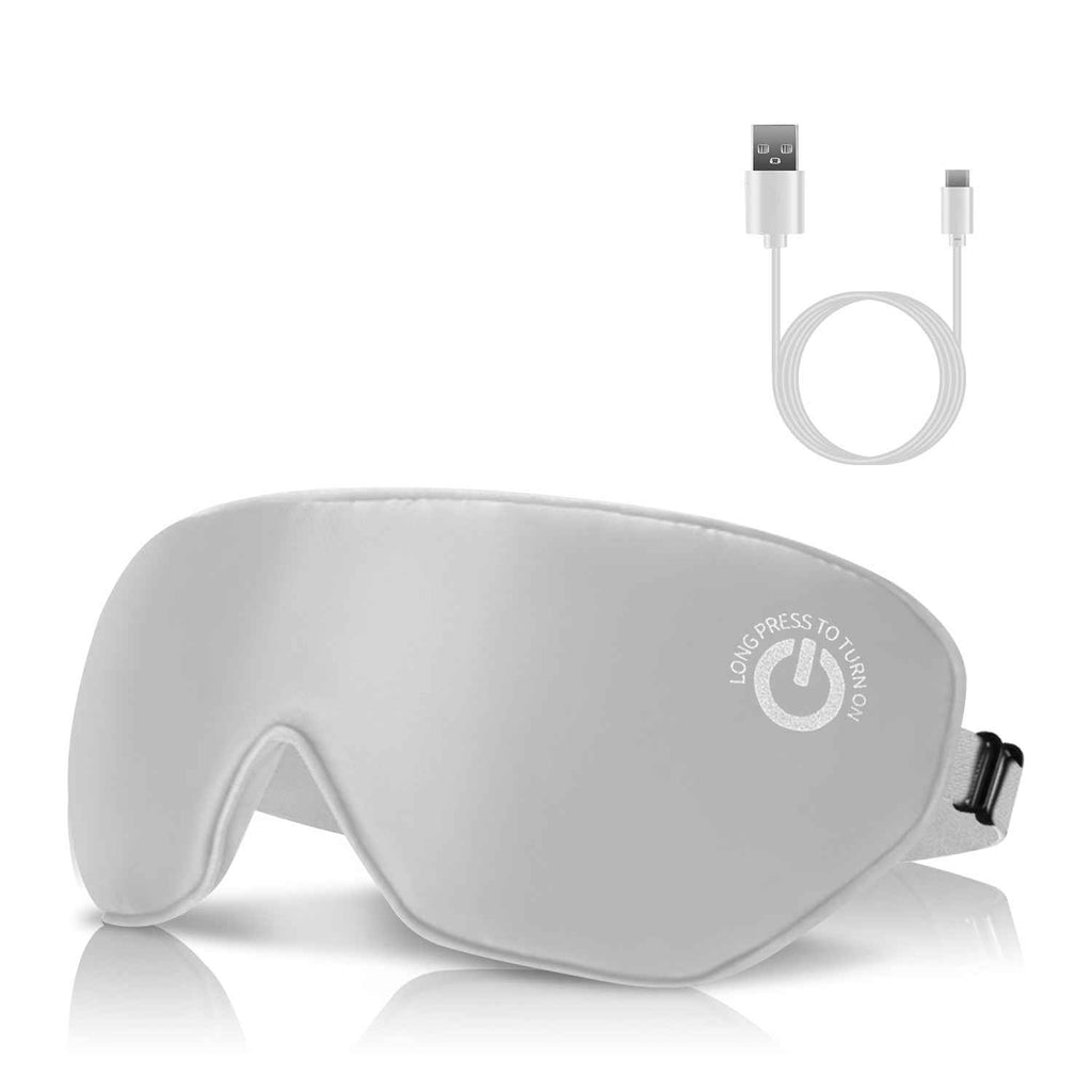Cordless Heated Eye Mask Silk Sleep Eye Compress Mask For Dry Eyes Washable Type-C Electric Eye Heating Pad With 3 Temperature 20Mins Auto Off For Relax Eye Strain Improve Sleep - SYVELYA LABS