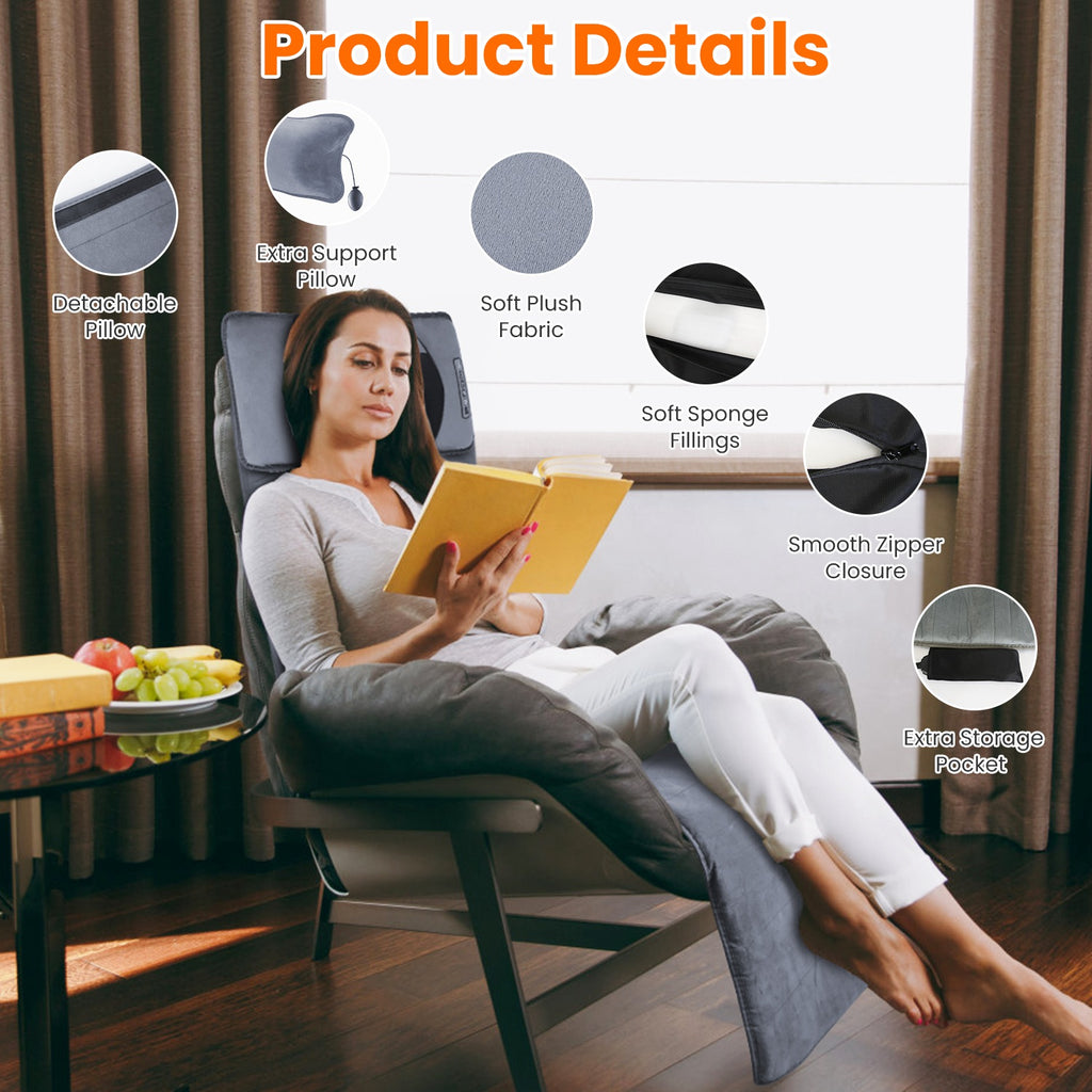 Full Body Electric Vibrating Heating Massage Mat with Neck Pillow