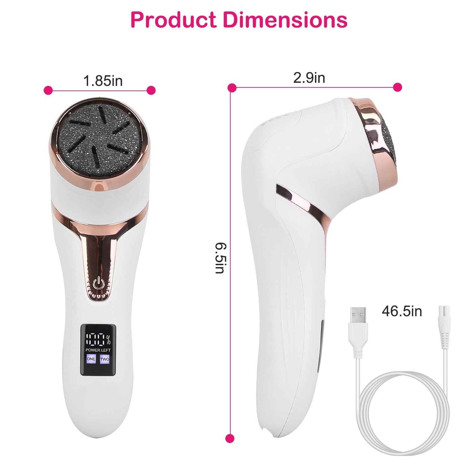 17Pcs Electric Foot Callus Remover With Vacuum Foot Grinder Rechargeable Foot File Dead Skin Pedicure Machine With 3 Grinding Heads 2 Speeds Foot Care Tool - SYVELYA LABS