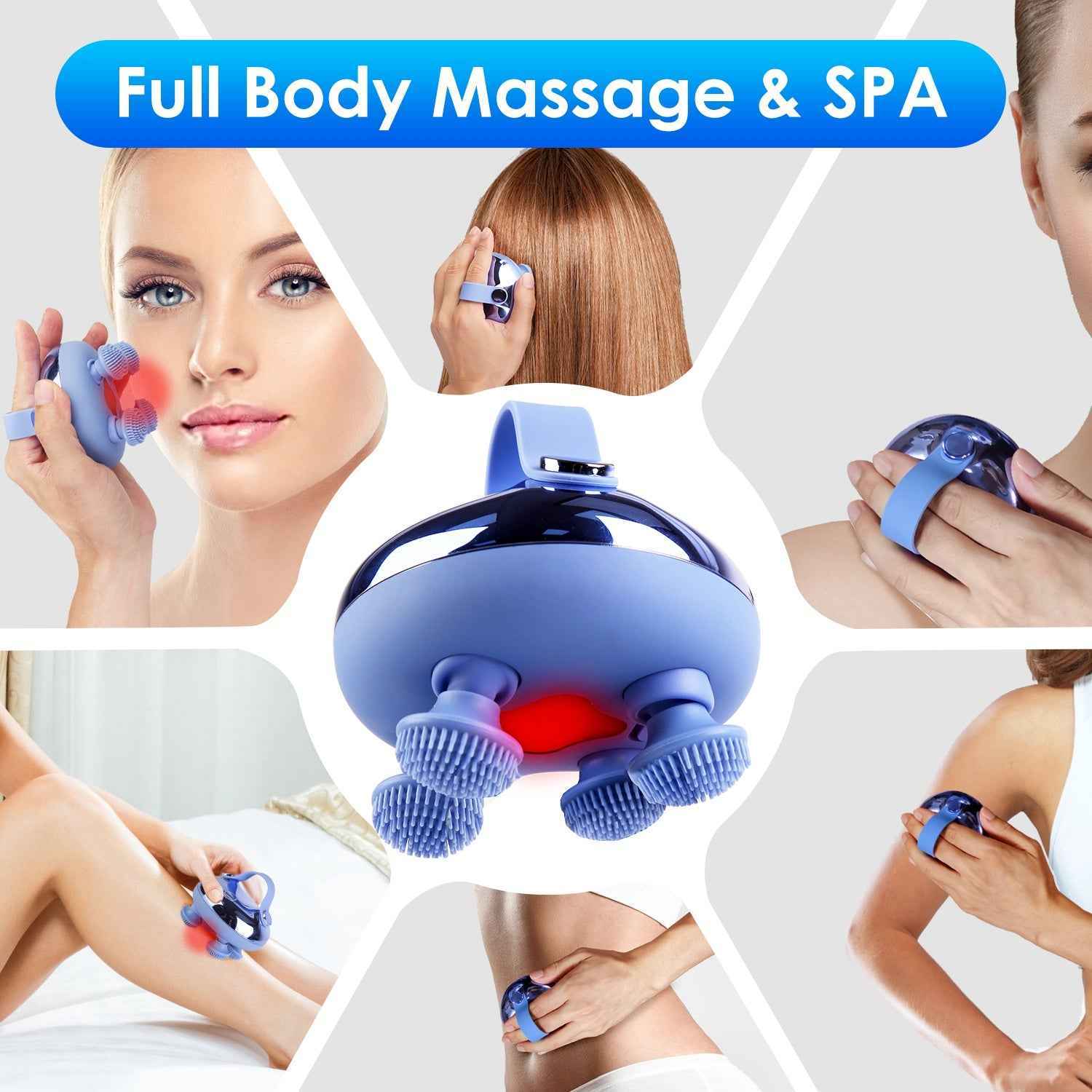 Electric Rechargeable Waterproof Scalp Massager