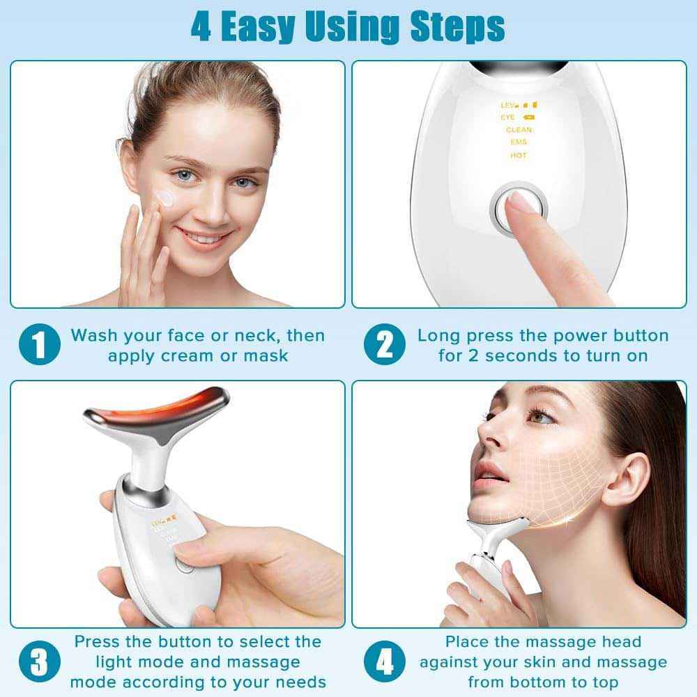 Black Ultrasonic Face and Neck Sculpting Massager