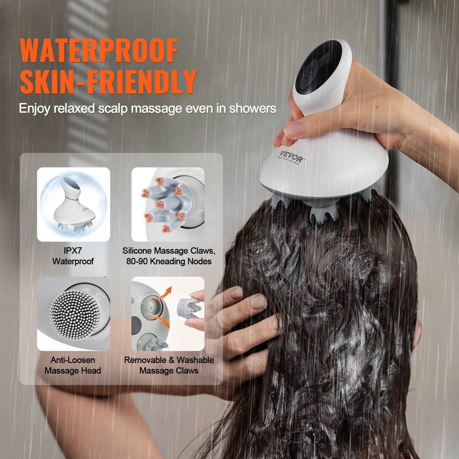 Electric Rechargeable Waterproof Portable Scalp Massager