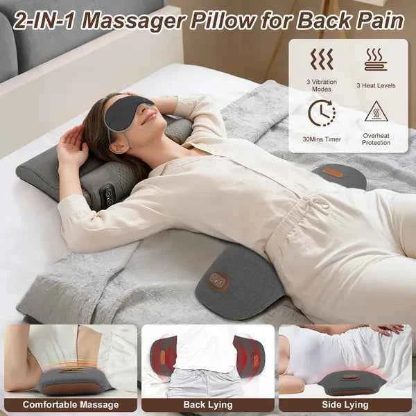 2 in 1 Electric Lower Back Massager Support Pillow