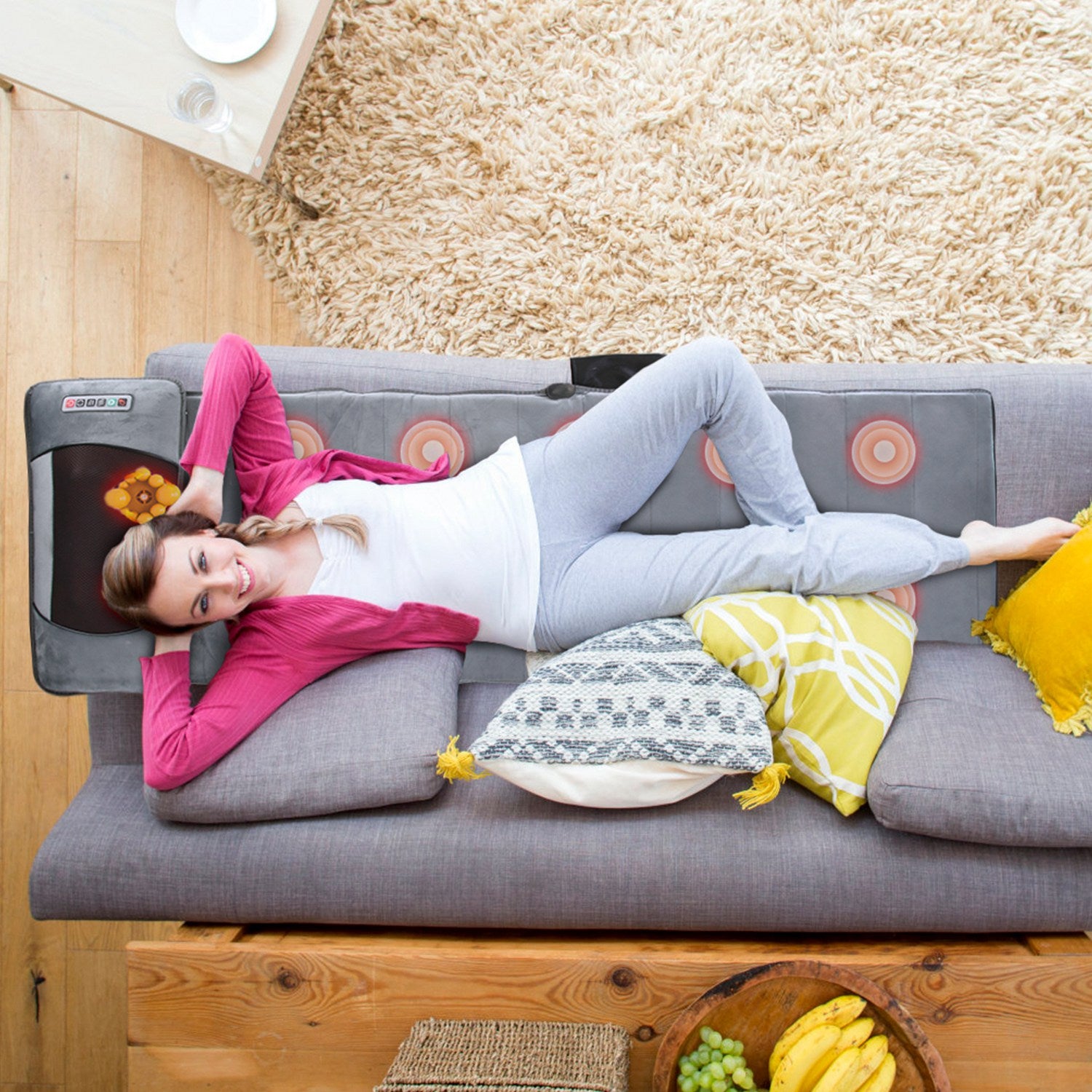 Full Body Electric Vibrating Heating Massage Mat with Neck Pillow