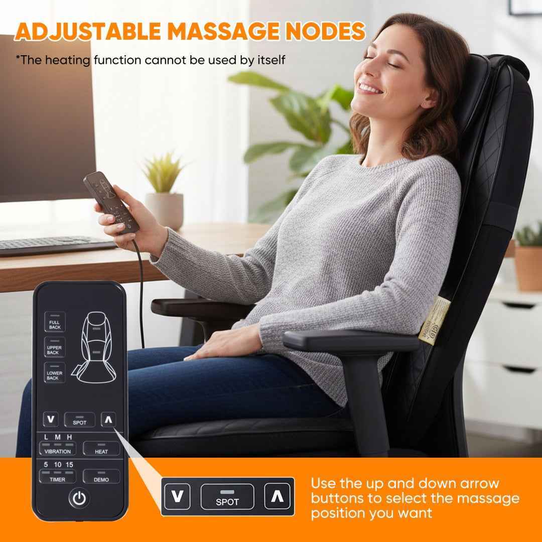 Vibrating Heating Pad Massage Chair with Remote