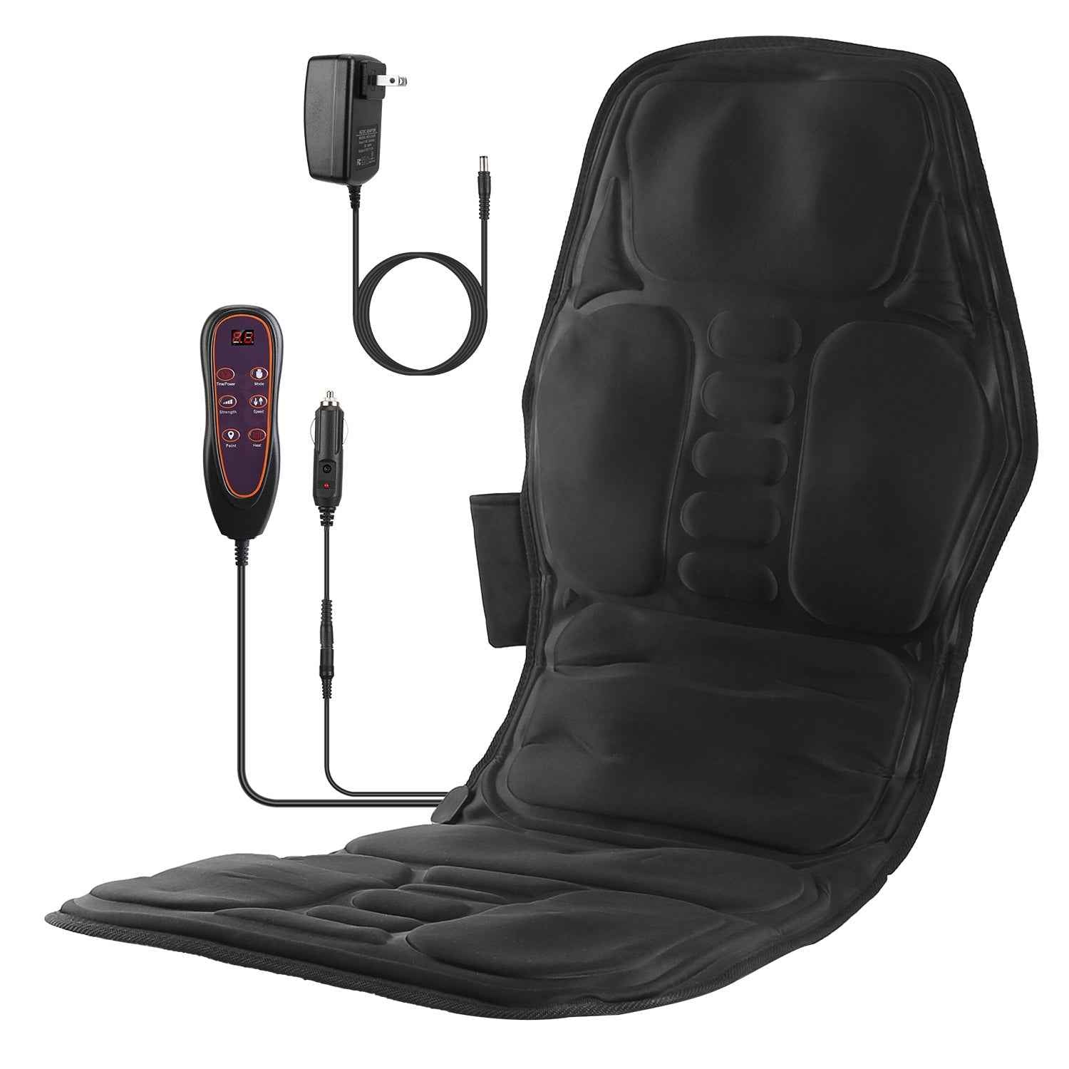 Full Body Massage Chair Pad With Heat Multifunctional Back Massager With Pinpoint Massage Vibration Timer For Home Office Car Use - SYVELYA LABS