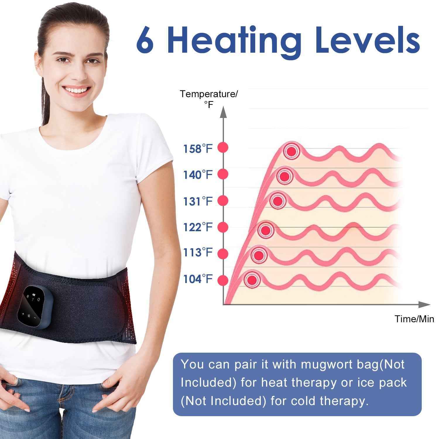 Wireless Air Compression Vibration Heating Lombar Massager