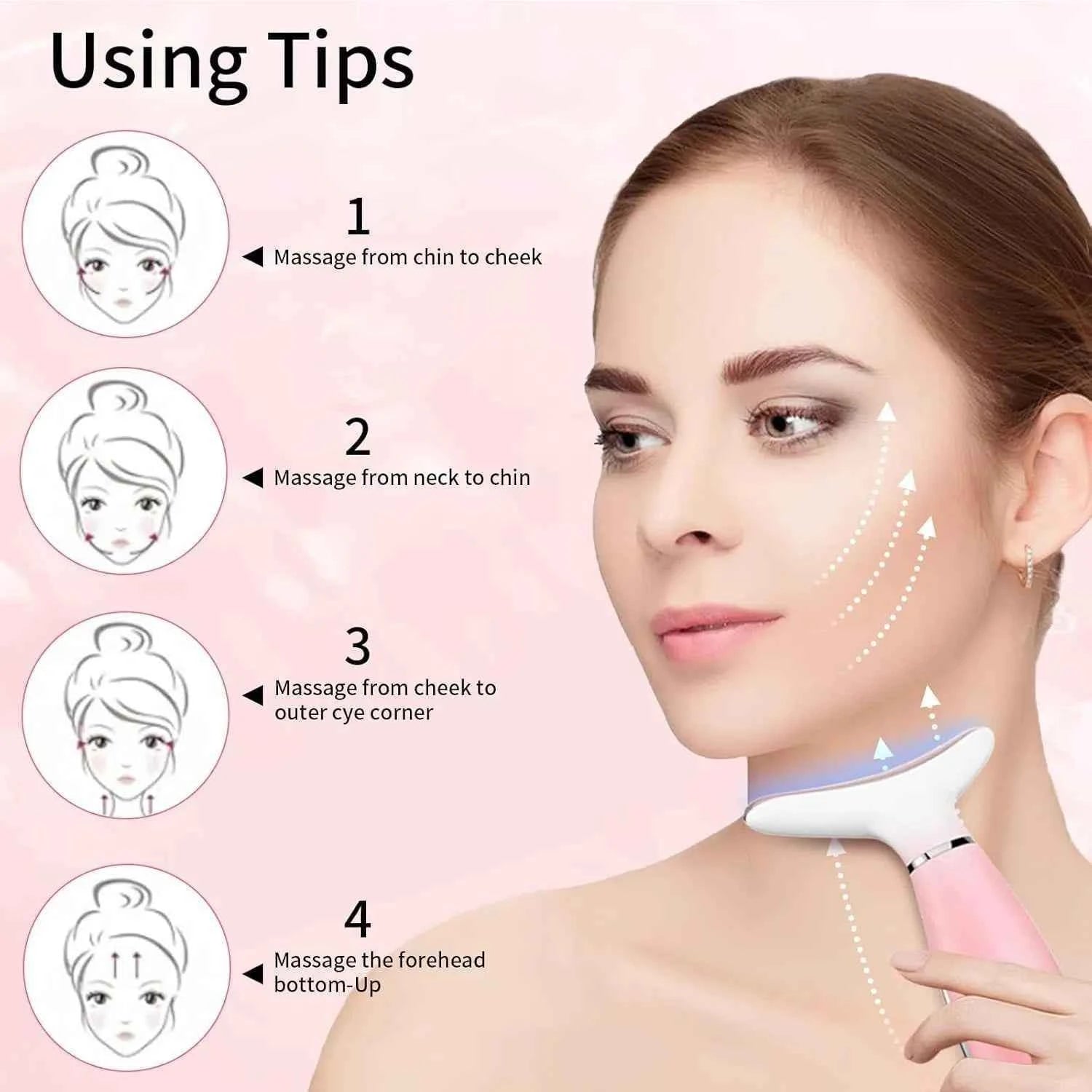3 in 1 Neck and Face Ultrasonic Anti Wrinkles Massager