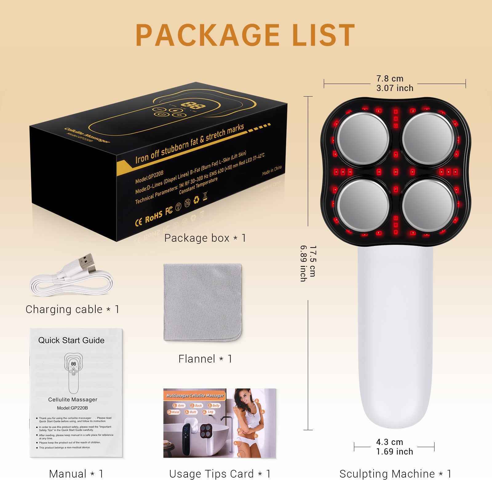 Electronic Anti Cellulite Massager Device