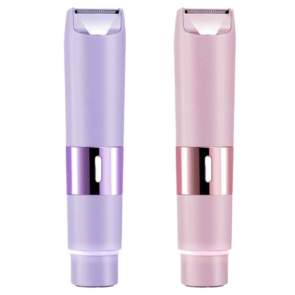 1Pc 2 In 1 Bikini Trimmer For Women Dual Head Cordless Body Shaver IPX5 Waterproof Rechargeable Pubic Hair Razor Wet And Dry Use For Bikini Underarm Leg Arm Body Face - SYVELYA LABS
