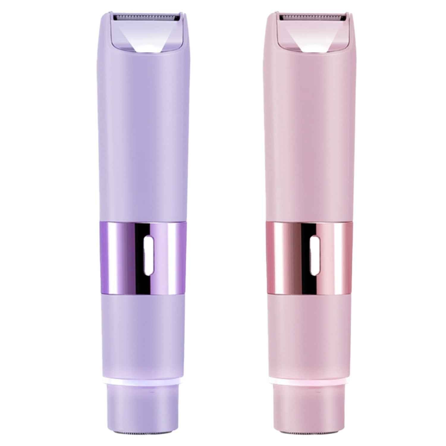 1Pc 2 In 1 Bikini Trimmer For Women Dual Head Cordless Body Shaver IPX5 Waterproof Rechargeable Pubic Hair Razor Wet And Dry Use For Bikini Underarm Leg Arm Body Face - SYVELYA LABS