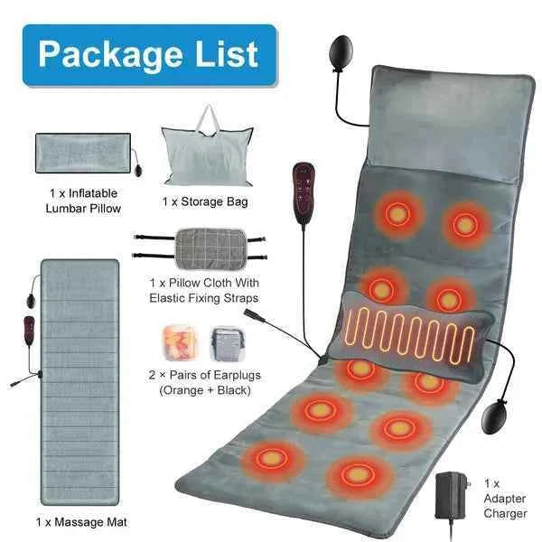Full Body Electric Massage Mat with Heat and Vibrations