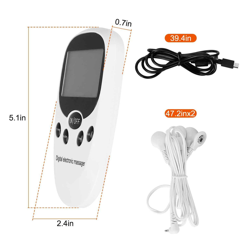 1Pc Electric Muscle Stimulator Dual Channels With 8 Electrode Pads Pulse Massager Pain Relief Therapy Tens Device - SYVELYA LABS