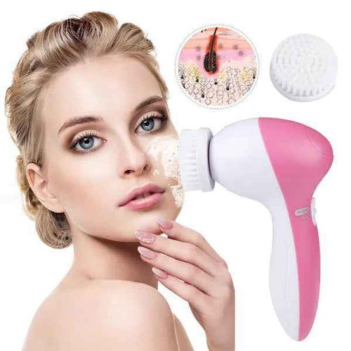 5-in-1 Electric Facial Cleansing Brush - Rotating Skin Care Massager - SYVELYA LABS