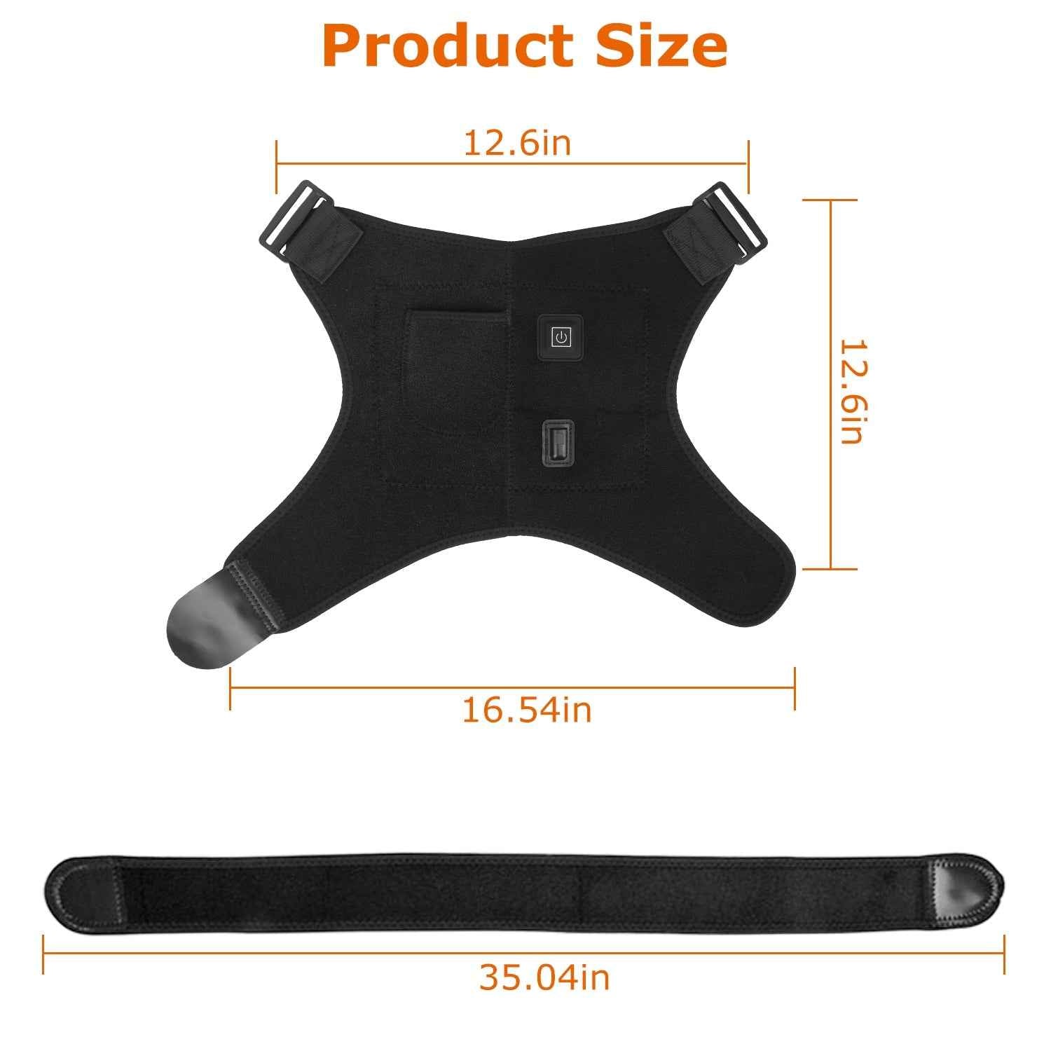 1Pc Heated Shoulder Brace Electric Heating Pad Therapy Shoulder Heating Wrap Compression Sleeve For Shoulder Pain Muscle Stiffness Bursitis Tendonitis - SYVELYA LABS