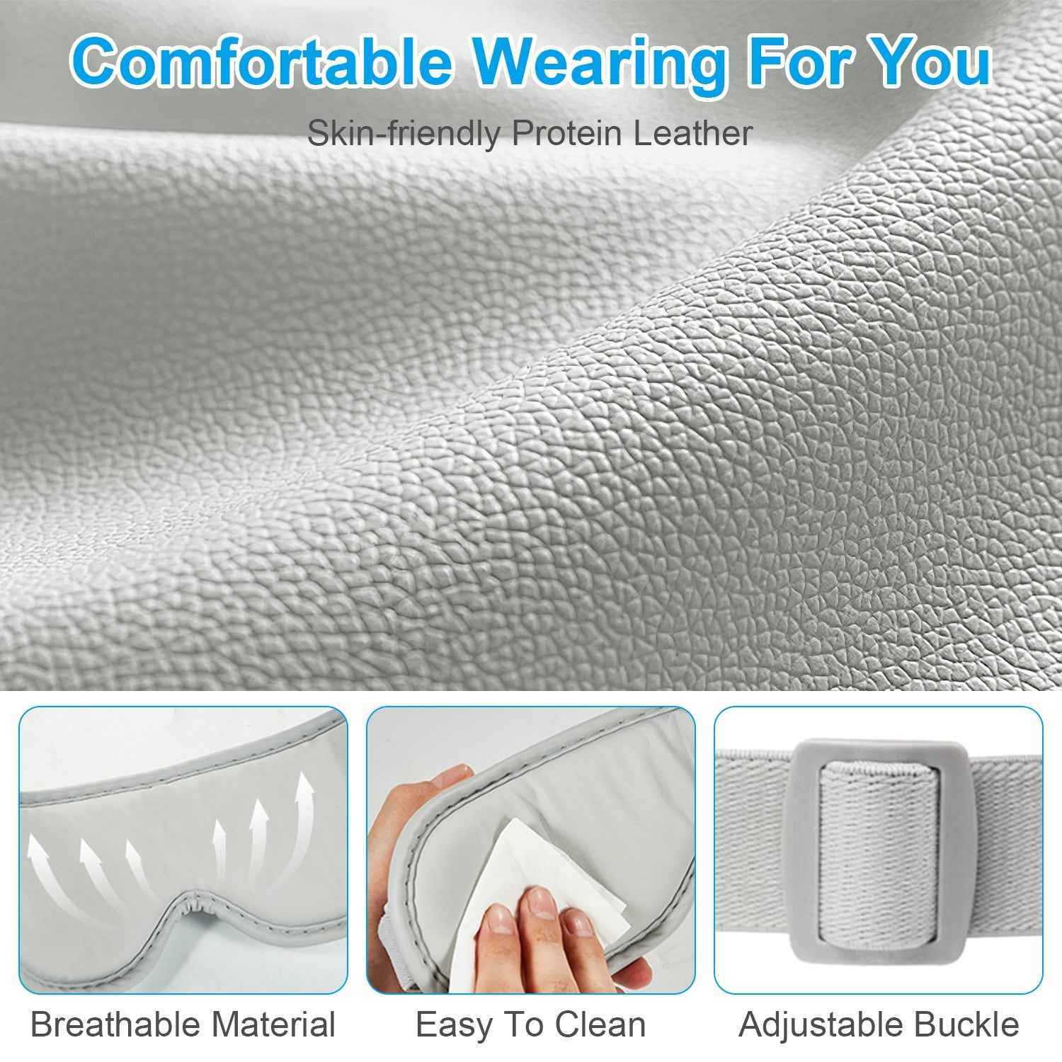 Rechargeable Wireless Eye Mask Massager with Heat Music Air Pressure & Vibration