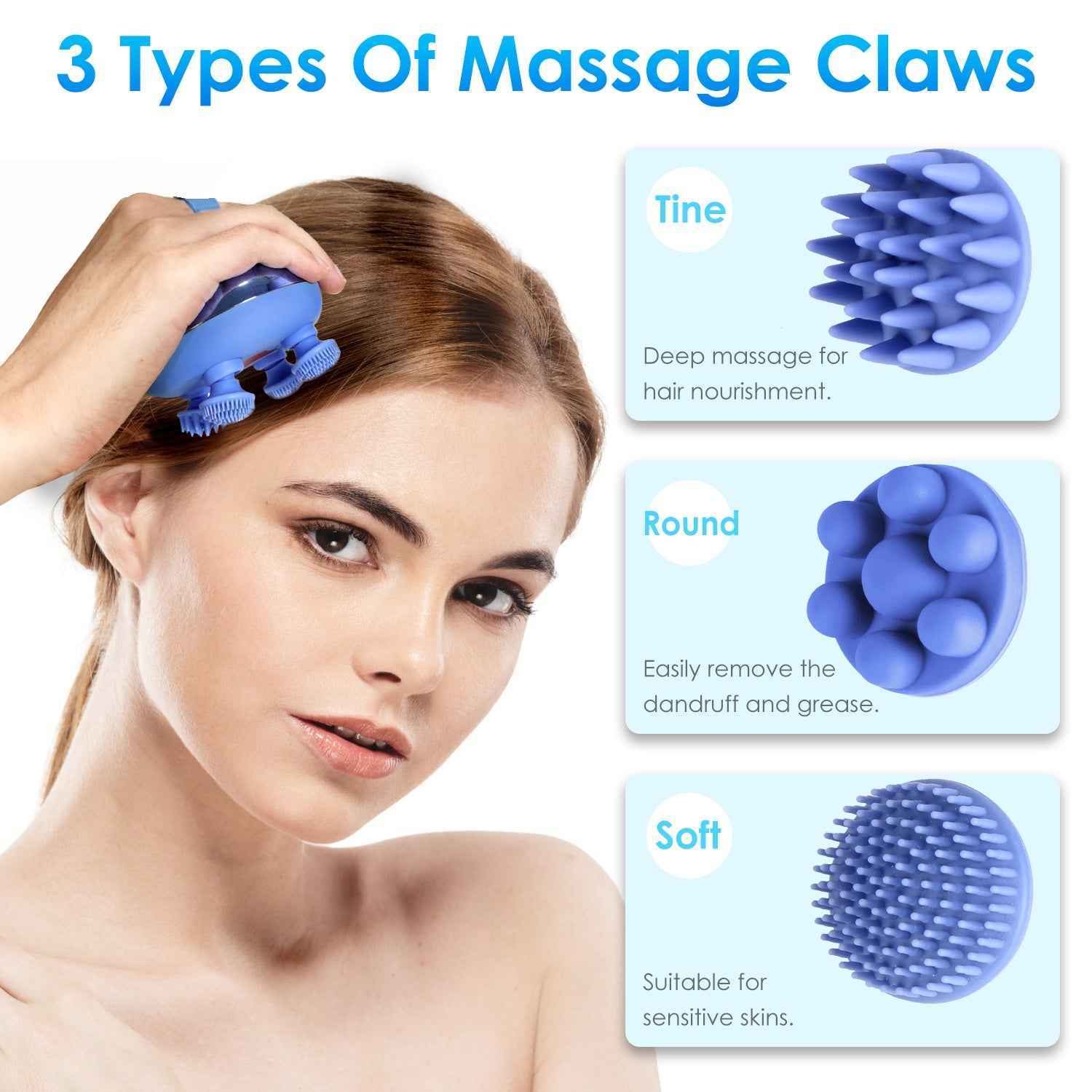Electric Rechargeable Waterproof Scalp Massager