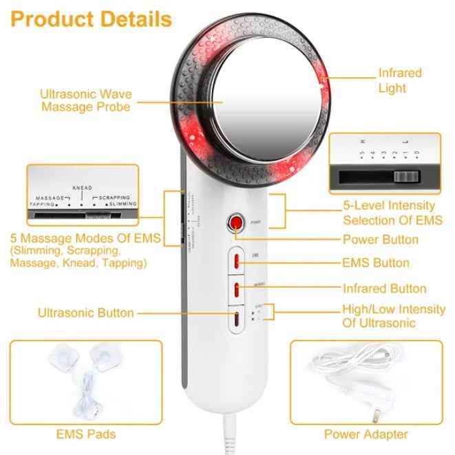 3 In 1 Multifunctional Ultrasonic EMS Infrated Slimming Device