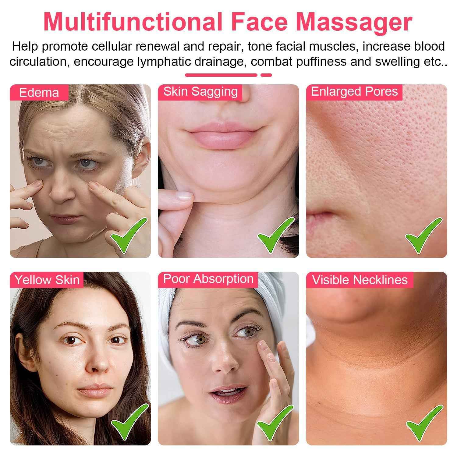 Rechargeable Intelligent Face and Neck Tightening Lifting Massager