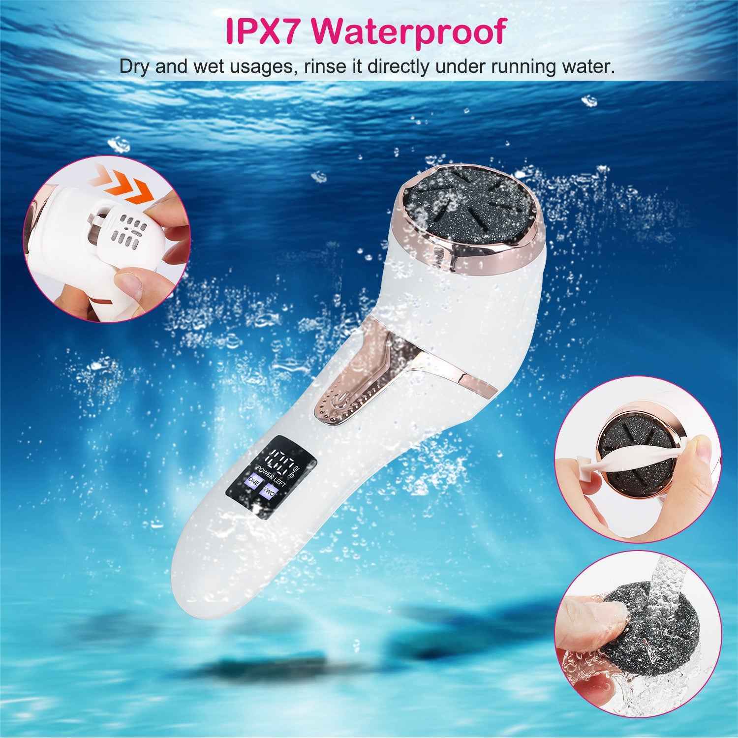 Rechargeable Electric Foot Callus Remover Foot File with Vacuum - 17 Pieces Kit