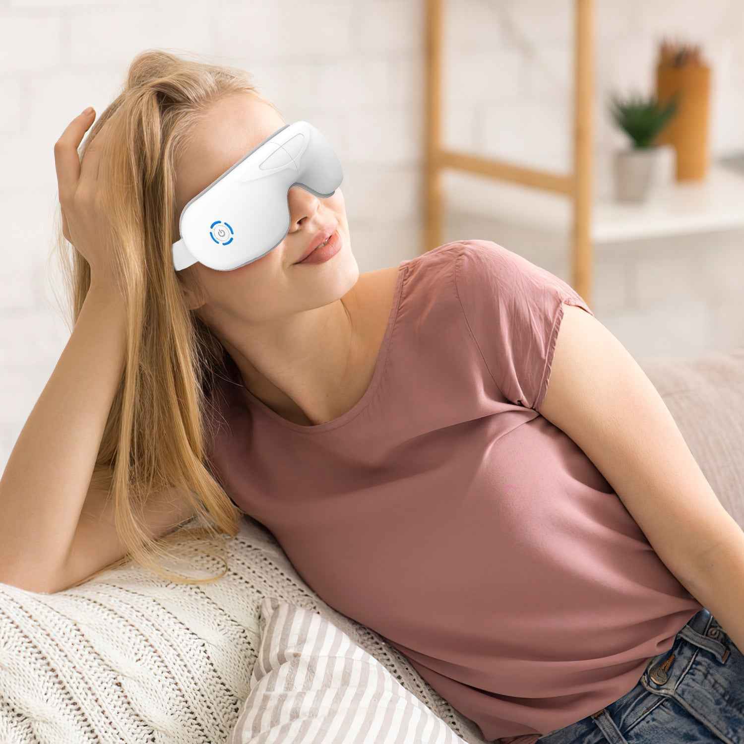 Rechargeable Wireless Eye Mask Massager with Heat Music Air Pressure & Vibration
